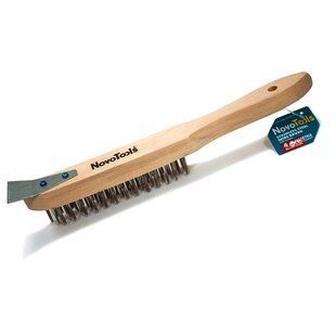 Щетка-скребок ручная NovoTools 4х16 рядов, деревянная ручка NTWB4SWH фото