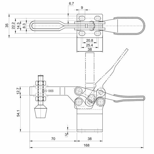 Струбцина прижимна GH 225DHB (W286гр, F=227кг) 225DHB фото