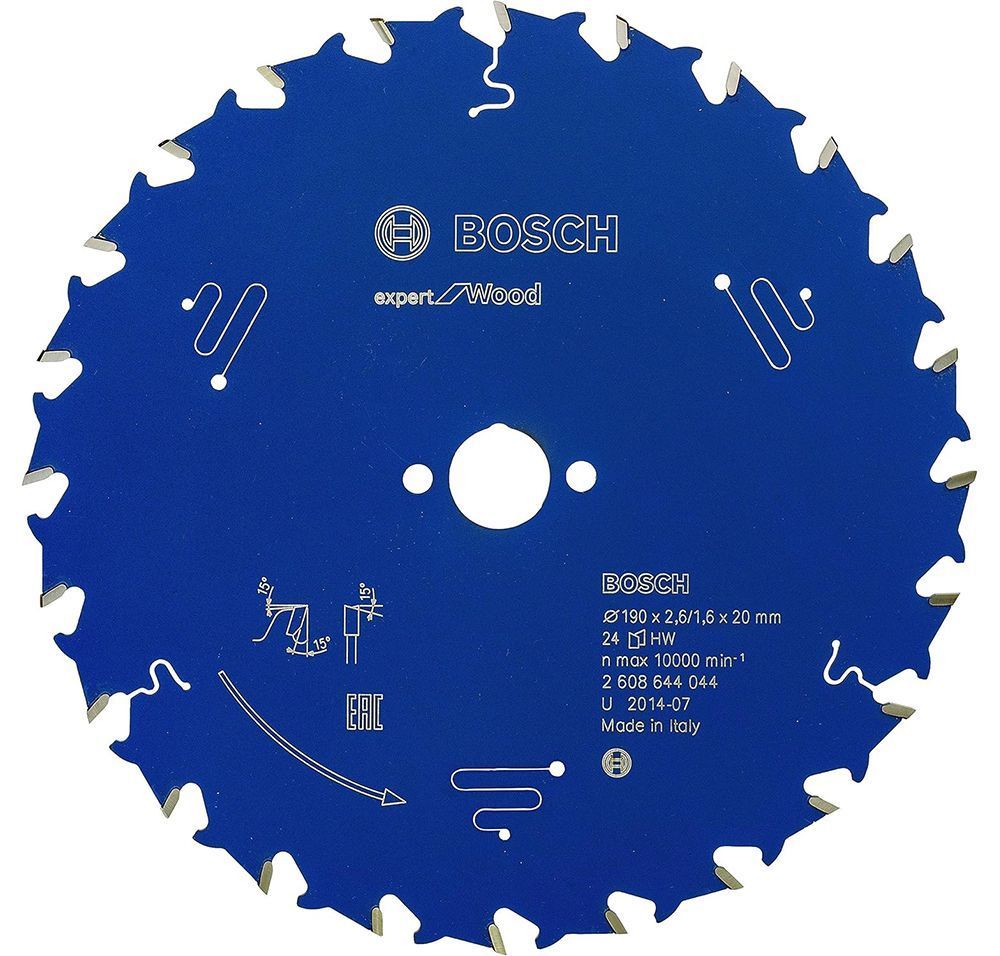 Пильный диск BOSCH 190x20x2,6/1,6x24T Expert for Wood 2608644044 фото