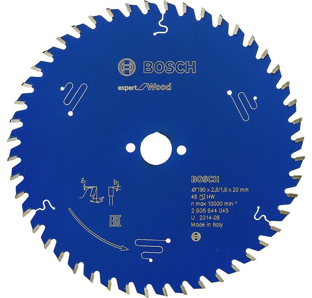 Пильный диск BOSCH 190x20x2,6/1,6x48T Expert for Wood 2608644045 фото