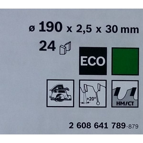 Пильный диск BOSCH 190x20x24z Optiline ECO 2608641788 фото
