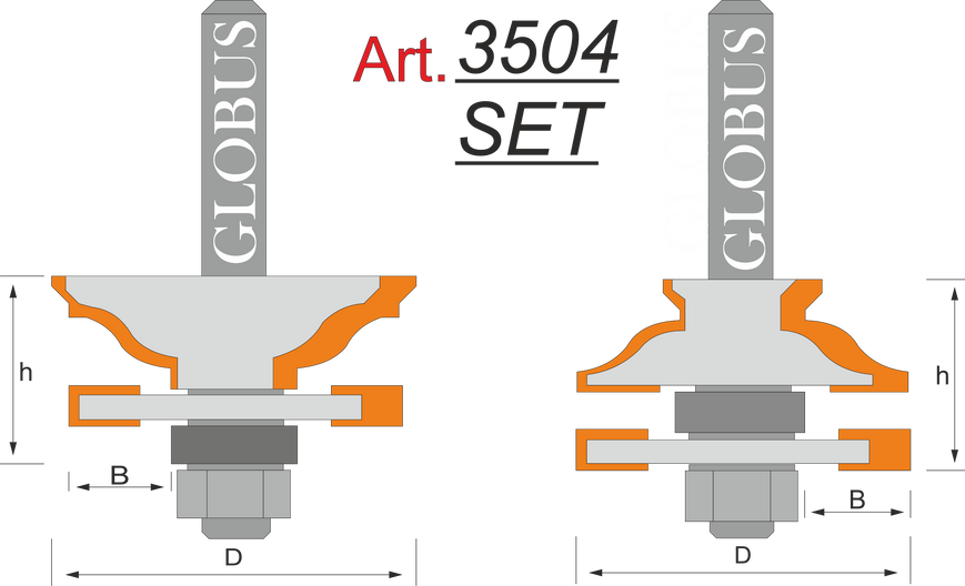 Фреза ГЛОБУС 3504 set d8 комбинированная рамочная 3504set-d8 фото