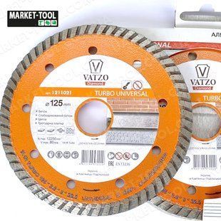 Алмазний диск по бетону VATZO 125x22,23 1A1R Turbo UNIVERSAL 1211021 фото