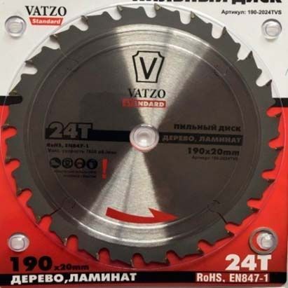 Пильный диск VATZO с огран. подачи D190 d30 z24 190-3024TVS фото
