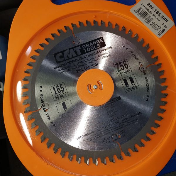 Пила дисковая CMT 165 x 20 мм, Z 56 для цветных металлов, пластика и ламината 296.165.56H фото