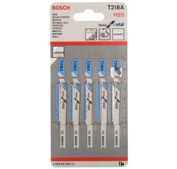 Набір полотен для лобзика Bosch T218A 92 мм HSS 5 шт 2608631032 фото