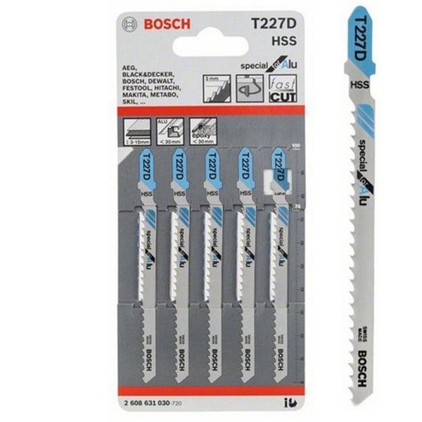 Набір полотен для лобзика Bosch T227D 100 мм HSS 5 шт 2608631030 фото