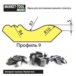 Фреза для рейкового плінтуса 125х32 L50 Профіль 9 05p-09-501 фото