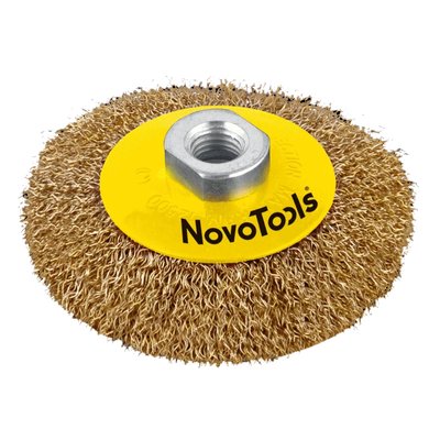 Щітка конусна NovoTools 100хМ14 мм плетена сталь NTBWB10014BC фото