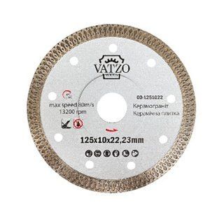 Диск алмазний відрізний VATZO 125x10x22,2 TURBO 00-1251022 фото