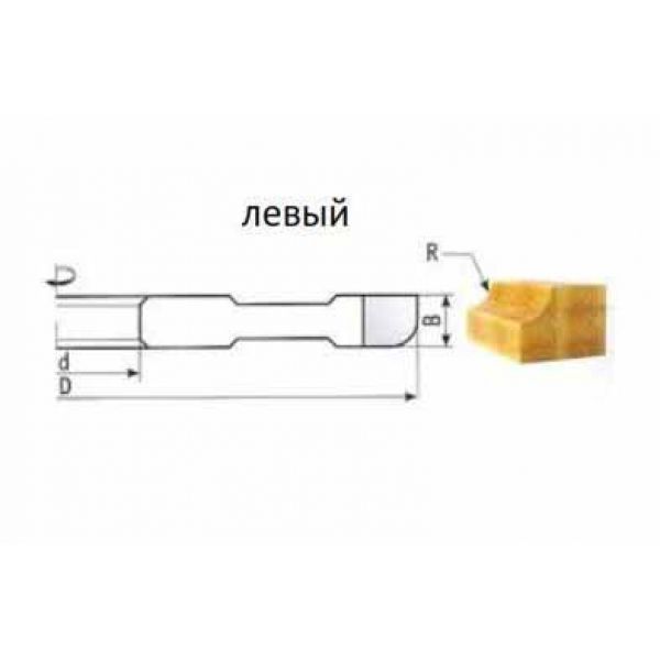 Фреза полугалтель левая ИК Р6М5 220х32 R-60 fpg-r-60-left фото