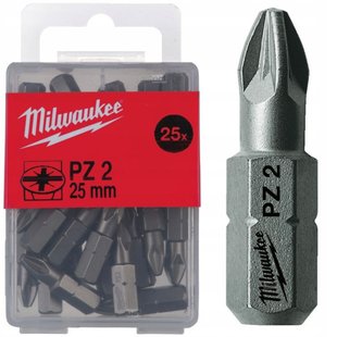 Біта Milwaukee PZ2х25мм 25 шт. 4932399590 фото