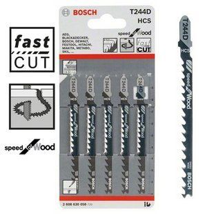 Набір полотен для лобзика Bosch HCS T244D, 5 шт. 2608630058 фото