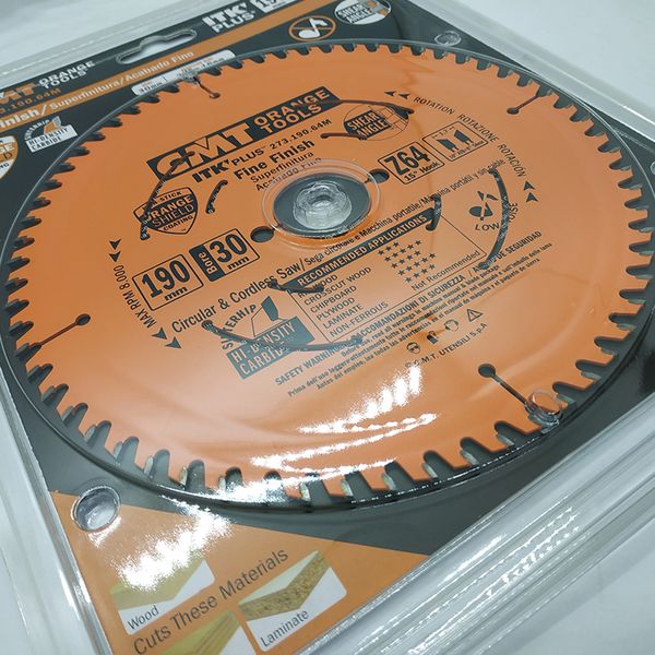 Пила дисковая CMT 190 х 30 мм, Z 64 c тонким пропилом, чистый рез 273.190.64M фото