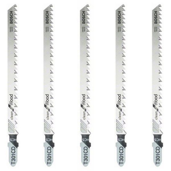 Набор полотен для лобзика Bosch T301CD 117 мм HCS 5 шт 2608637590 фото
