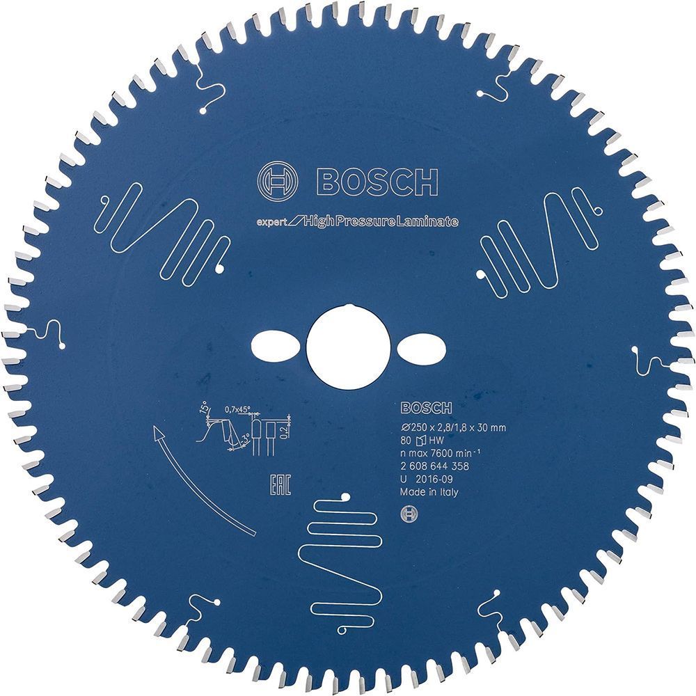 Пильний диск BOSCH 250x30x2.4/1.8x80T Expert for High Pressure Laminate 2608644358 фото