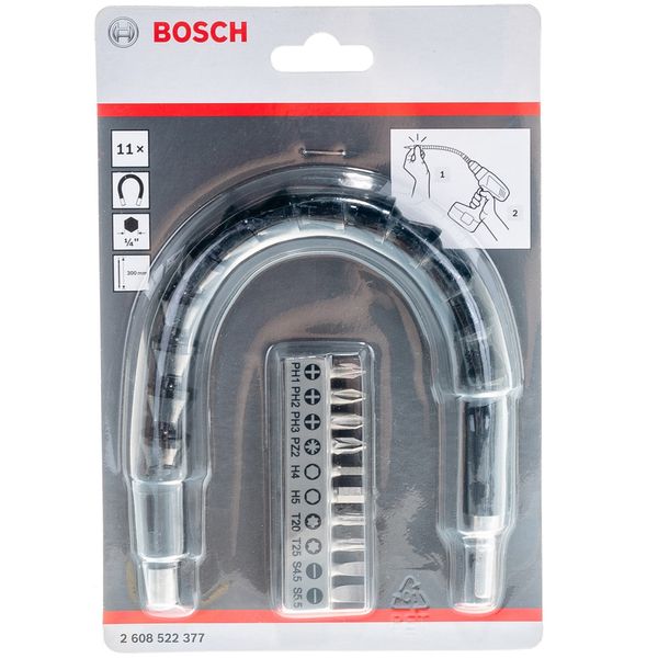 Гибкий удлинитель Bosch 300 мм + 10 бит 2608522377 фото