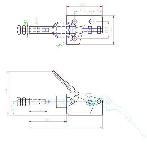 Струбцина прижимная GH 301AM (W50гр, F=45кг) 301AM фото