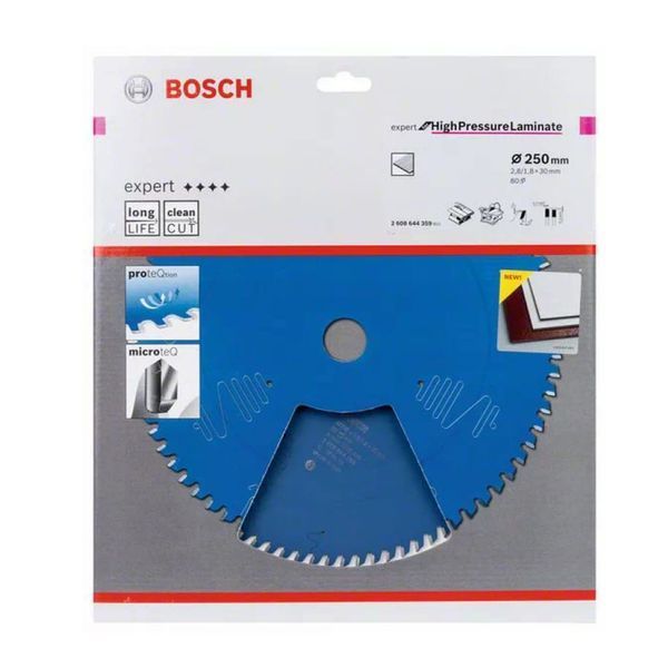 Пильный диск BOSCH 250x30x2.4/1.8x80T Expert for High Pressure Laminate 2608644359 фото