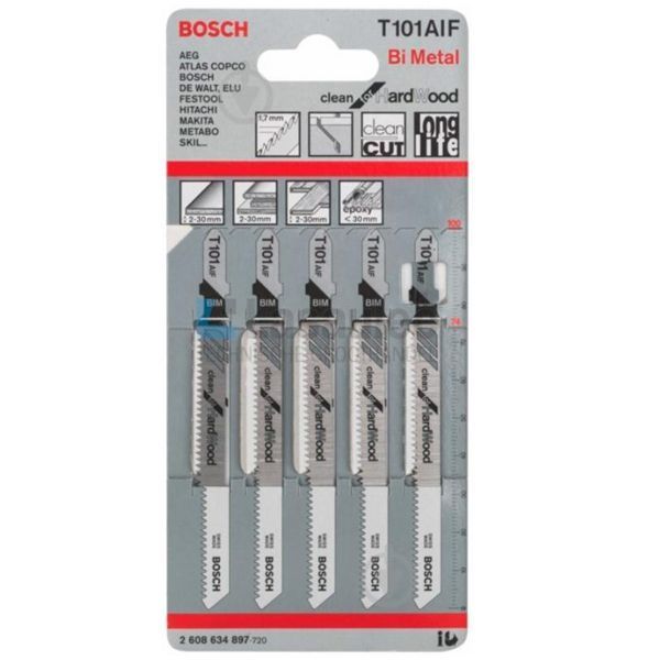 Пилка для електролобзика Bosch T101AIF 5 шт. 2608634897 фото