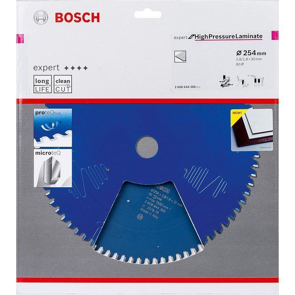 Пильный диск BOSCH 254x30x2.4/1.8x80T Expert for High Pressure Laminate 2608644360 фото