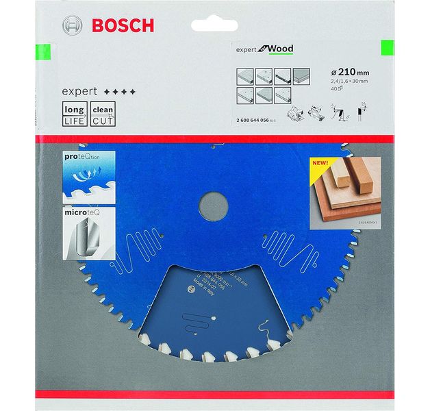 Пильний диск BOSCH 210x30x2.4/1.6x40T Expert for Wood 2608644056 фото