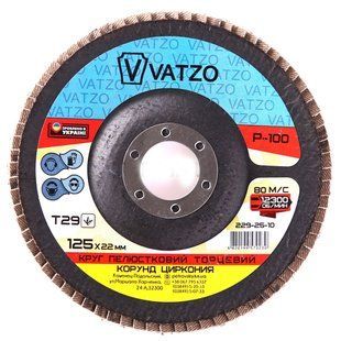 Круг лепестковый КЛТ Vatzo Р60 T29 D125 d22.2 електрокорунд 129-25-60 фото