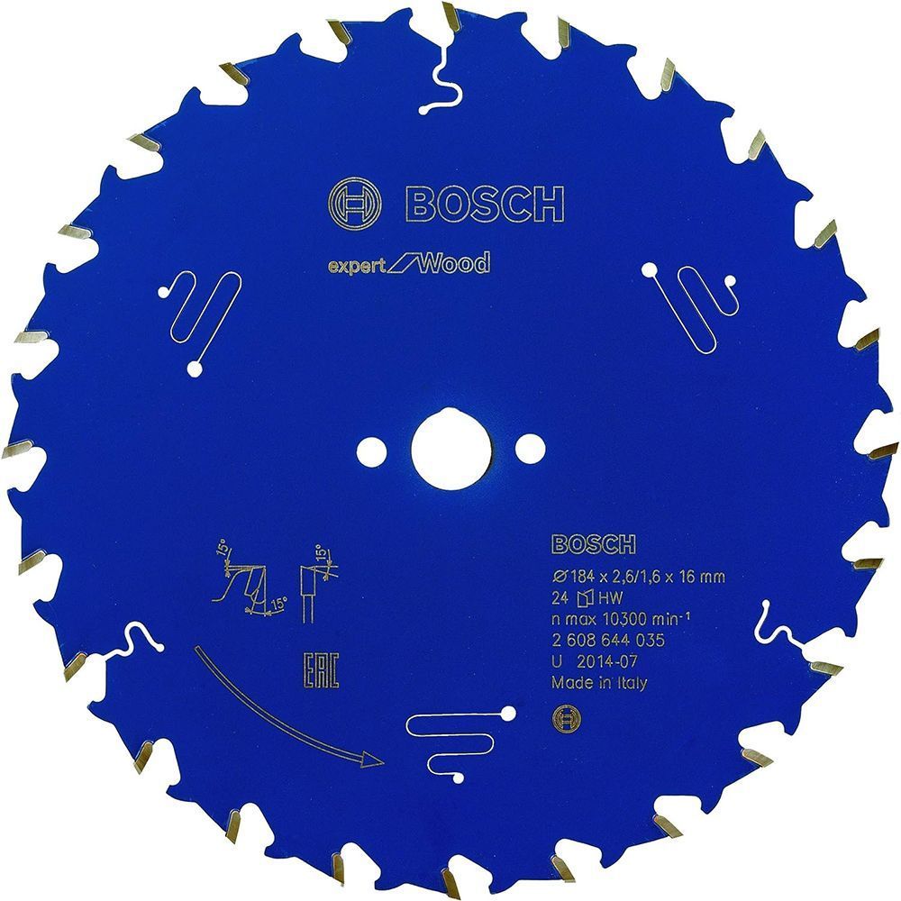 Пильний диск BOSCH 184x16x2,6/1,6x24T Expert for Wood 2608644035 фото