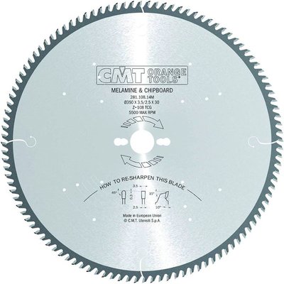Пила дискова CMT 350 х 30 мм, Z 108, для розкрою плитних матеріалів 281.108.14M фото