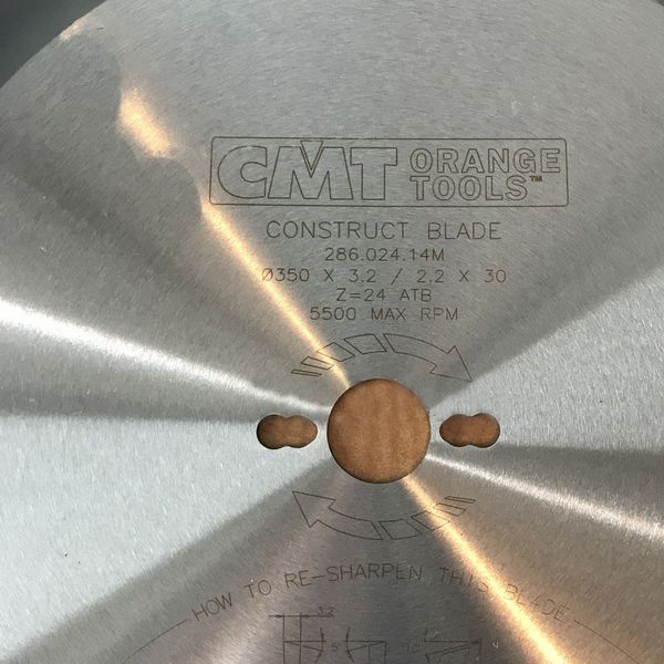 Пила дискова CMT 350 x 30 мм, Z 24 по дереву для поздовжнього та поперечного (грубе) пиляння деревини з включеннями 286.024.14M фото