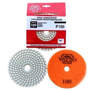 Круг алмазный VATZO Wet "СПІРАЛЬНА" 100x3x15 P100 полировальный 03-10100W фото