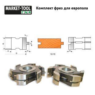 К-кт фрез для полової дошки 125*32*40 R6M5 з 3 фрез 12-10-401 фото