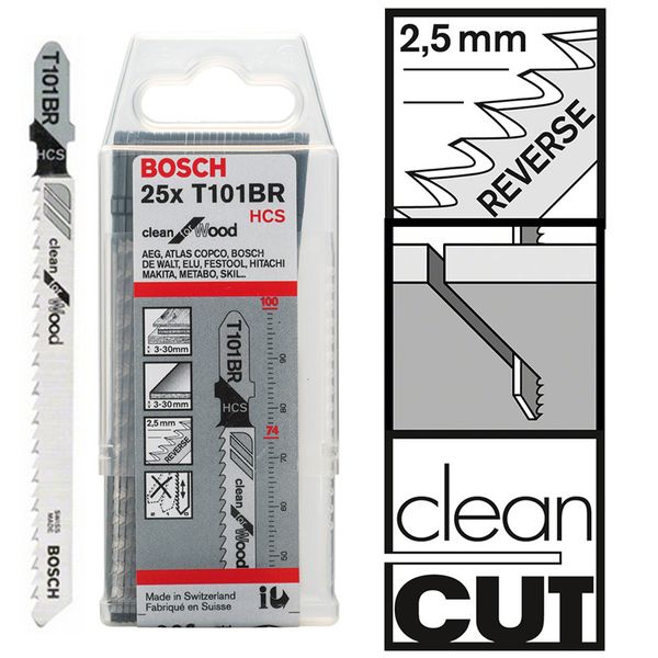 Набор полотен для лобзика Bosch T101BR 100 мм 25шт 2608633623 фото
