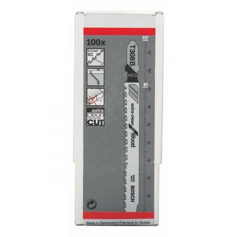 Полотна для лобзика Bosch T308B 117 мм HCS 100 шт 2608900553 фото