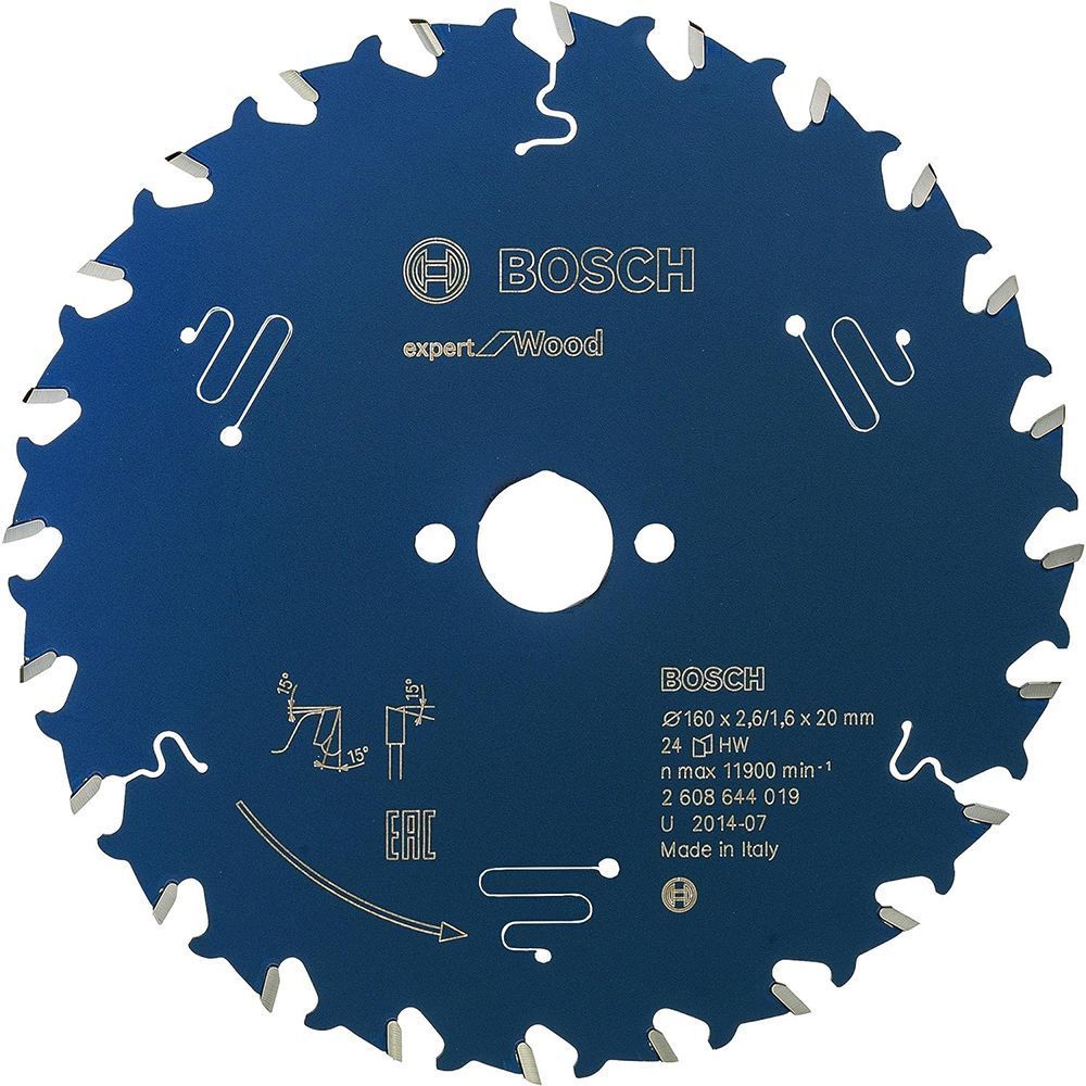 Пильний диск BOSCH 160x20x2,6/1,6x24T Expert for Wood 2608644019 фото