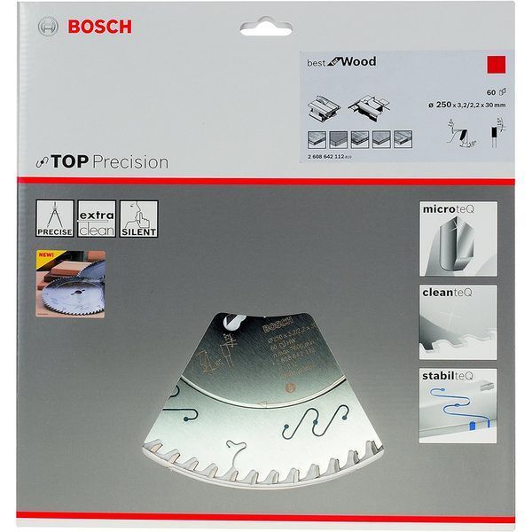 Пильный диск BOSCH 250x30x3,2/2,2 мм 60z Best for Wood 2608642112 фото