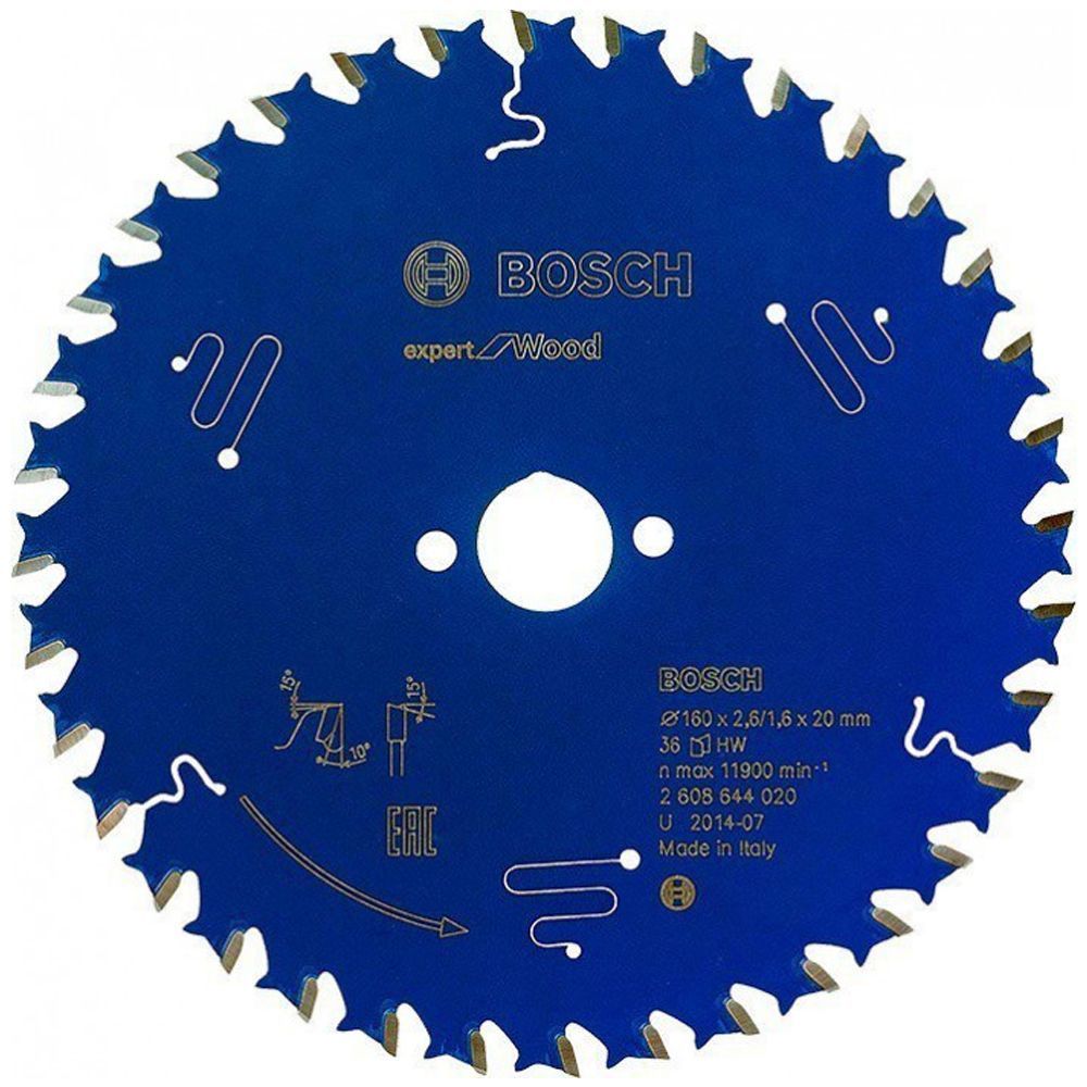 Пильний диск BOSCH 160x20x2,6/1,6x36T Expert for Wood 2608644020 фото