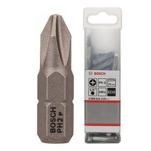 Бита BOSCH PH-2*25 ECO 100шт. 2608521219 фото