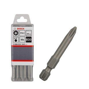 Бита BOSCH PH-2*49 ECO 60шт. 2608521240 фото