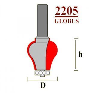 Фреза ГЛОБУС 2205 d12 D35 кромочная фигурная 2205-d12-D35 фото