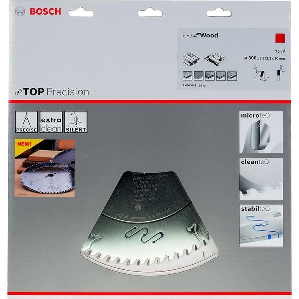 Пильний диск BOSCH 300x30x3,2/2,2 мм 72z Best for Wood 2608642116 фото