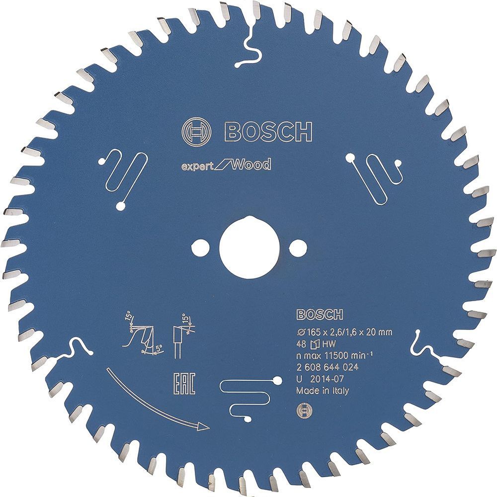 Пильний диск BOSCH 165x20x2,6/1,6x48T Expert for Wood 2608644024 фото