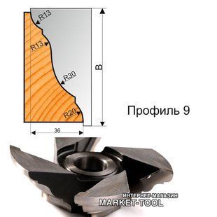 Фреза для плінтуса 160х32 L80 Профіль 9 05-09-803 фото