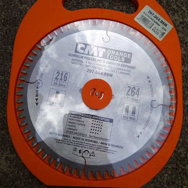 Пила дискова CMT 216 х 30 мм, Z 64, по кольоровим металам та ламінованим панелям 297.064.09M фото
