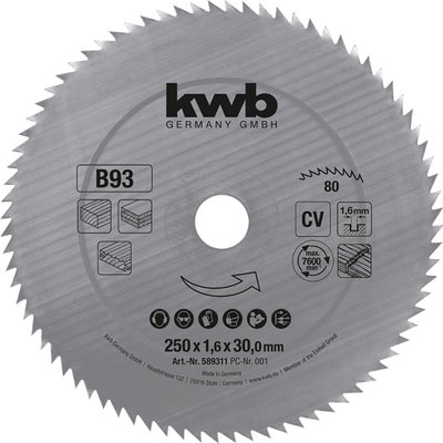 Пильний диск KWB D350 d30 z80 (B 935) 593511 фото