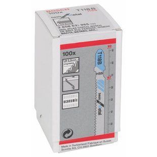 Набір полотен для лобзика Bosch T118B 92 мм HSS 100 шт 2608631965 фото