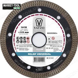 Алмазный диск VATZO 1A1R 125x22,23 RELIEF UNIVERSAL 820202RLFu фото