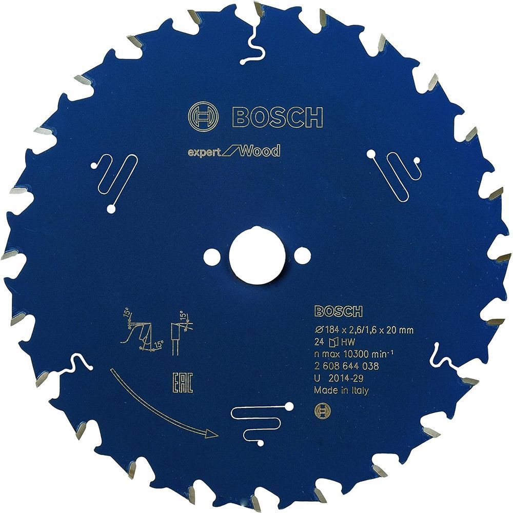 Пильный диск BOSCH 184x20x2,6/1,6x24T Expert for Wood 2608644038 фото