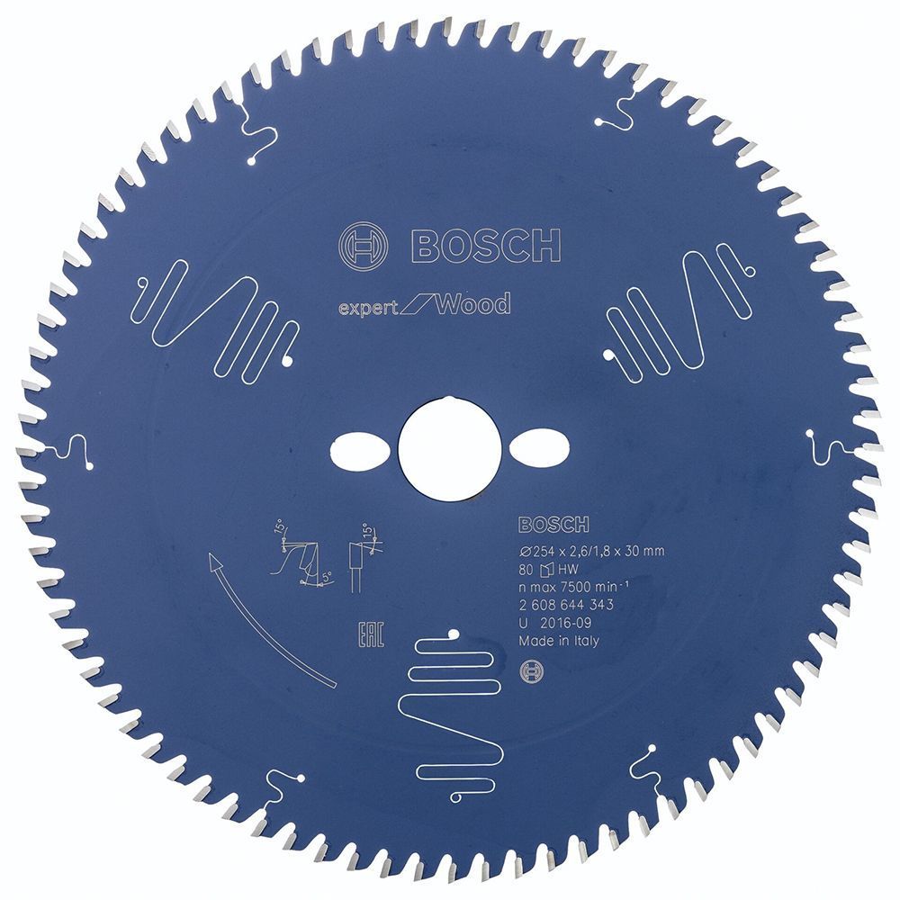 Пильный диск BOSCH 254x30x2.6/1.8x80T Expert for Wood 2608644343 фото