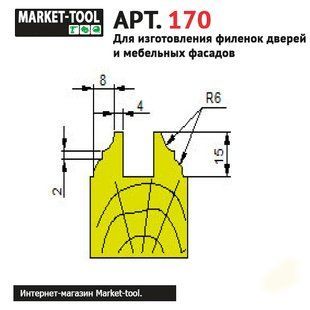 Фрези D220 (Арт. 170) для фільонок дверей та меблевих фасадів DV-170 фото
